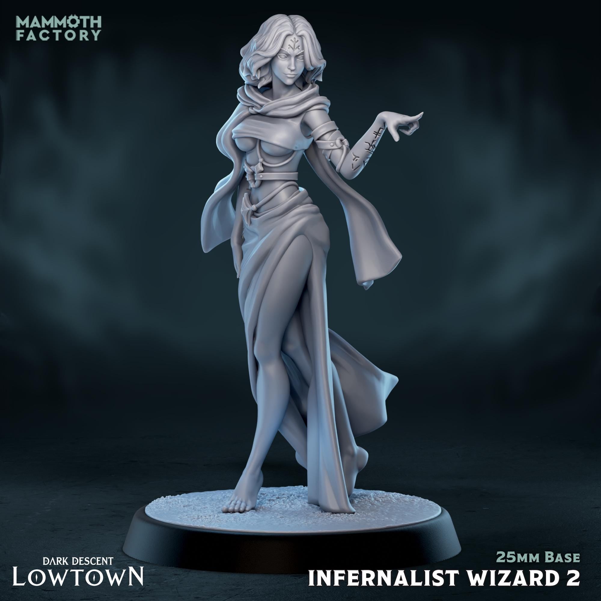 Lucita Vinaro Infernalist Wizard | Mammoth Factory | 3d Printed TTRPG Miniature