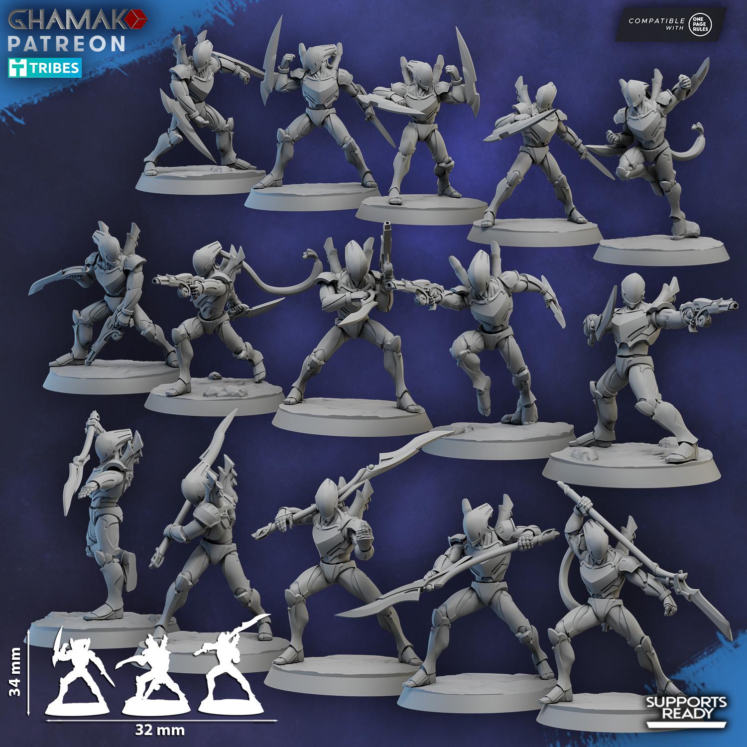 Shyr-Kathen (Whirlwind Blades) | Ghamak | 3d Printed Tabletop Wargame Miniatures