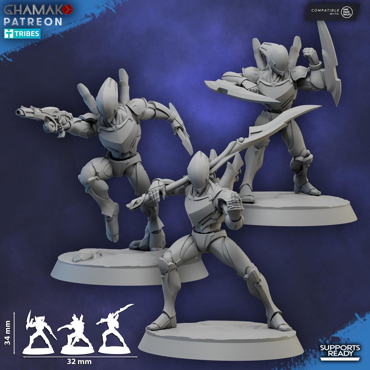 Shyr-Kathen (Whirlwind Blades) | Ghamak | 3d Printed Tabletop Wargame Miniatures