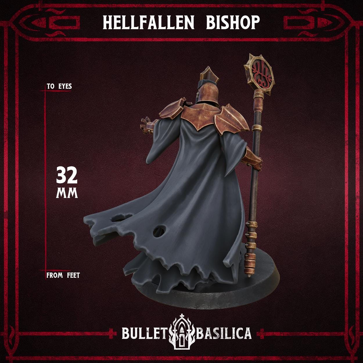 Hellfallen Bishop (HQ) | 3d Printed Tabletop Trench War Miniature