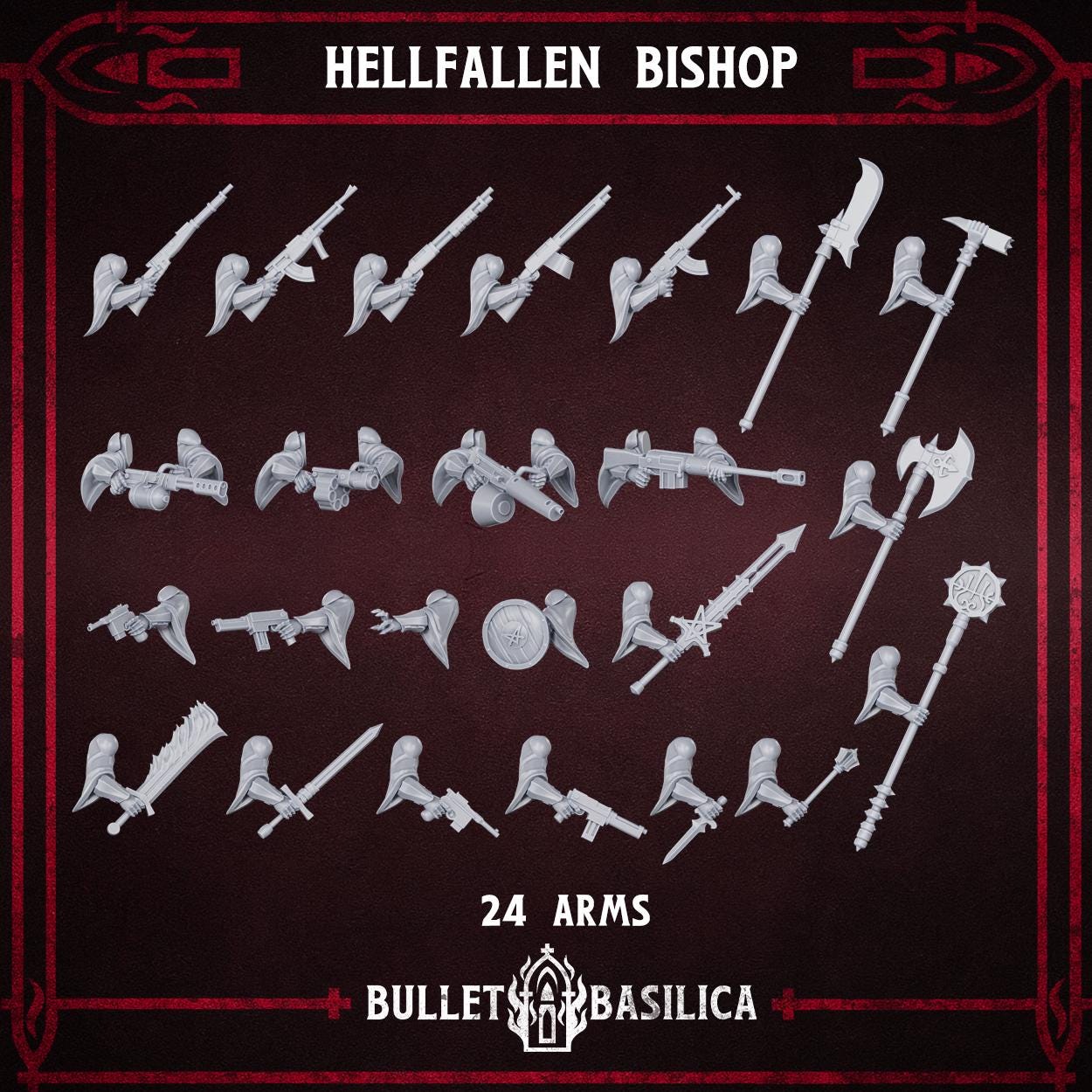 Hellfallen Bishop (HQ) | 3d Printed Tabletop Trench War Miniature
