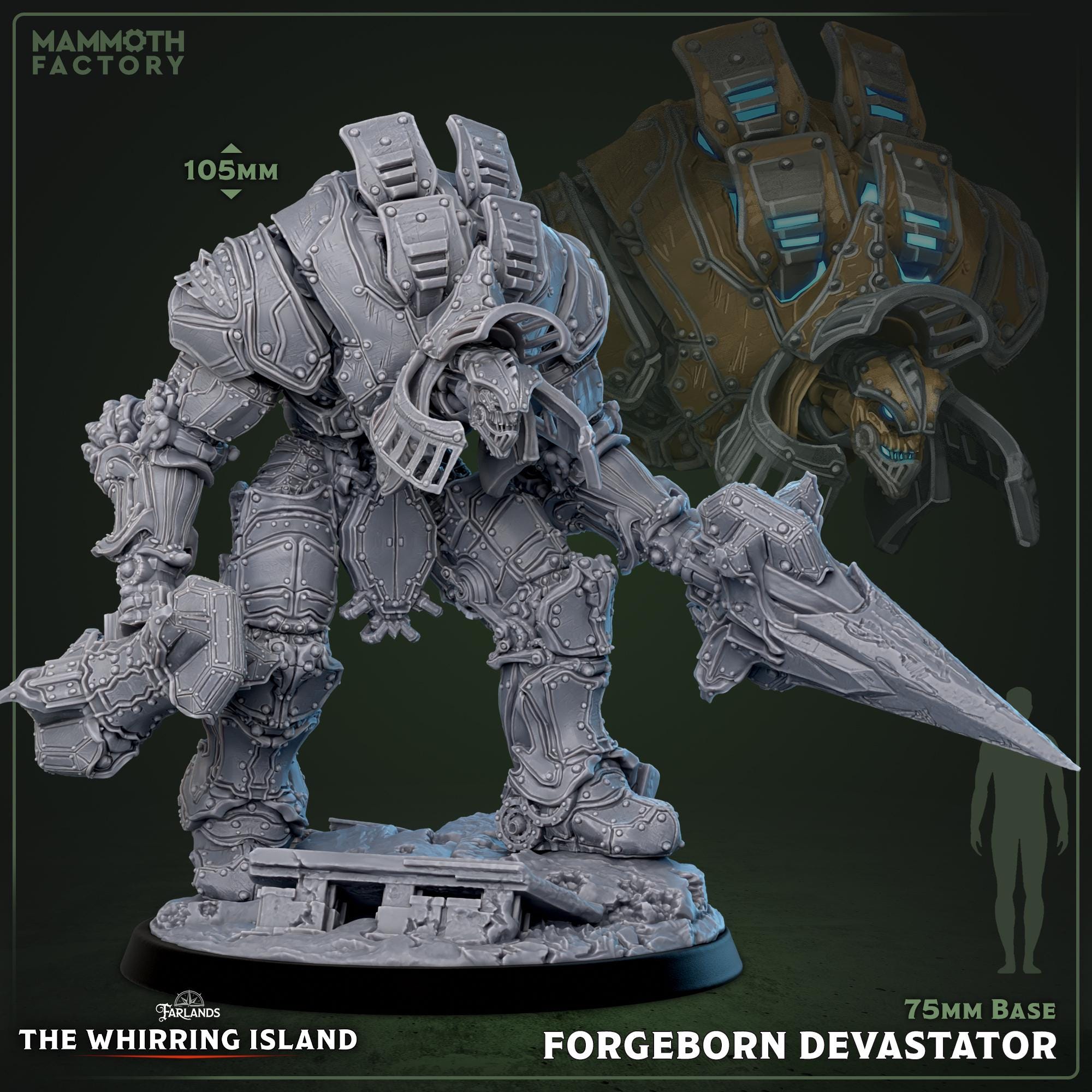 Forgeborn Devastator | Mammoth Factory | 3d Printed TTRPG Miniature