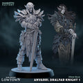 Anvarri Dralfar Knight | Mammoth Factory | 3d Printed TTRPG Miniature
