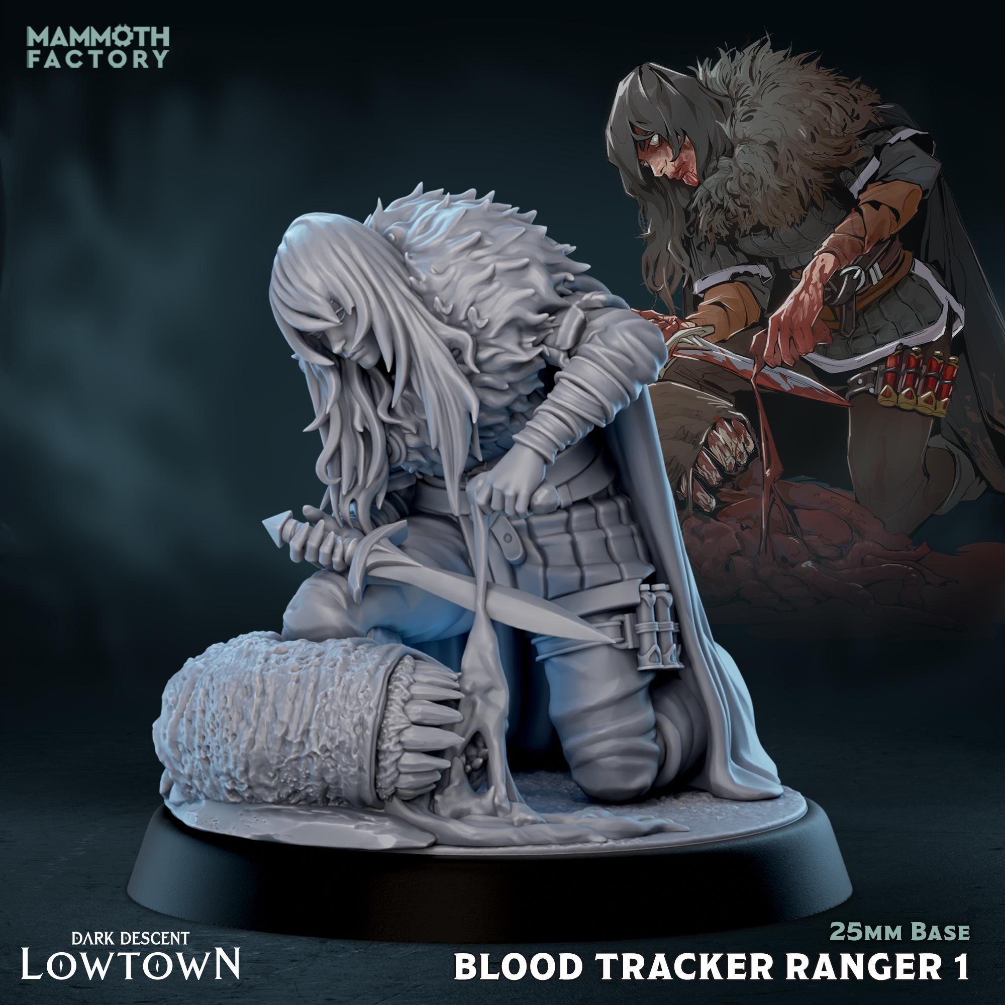 Sebira Mawbray Blood Tracker | Mammoth Factory | 3d Printed TTRPG Miniature