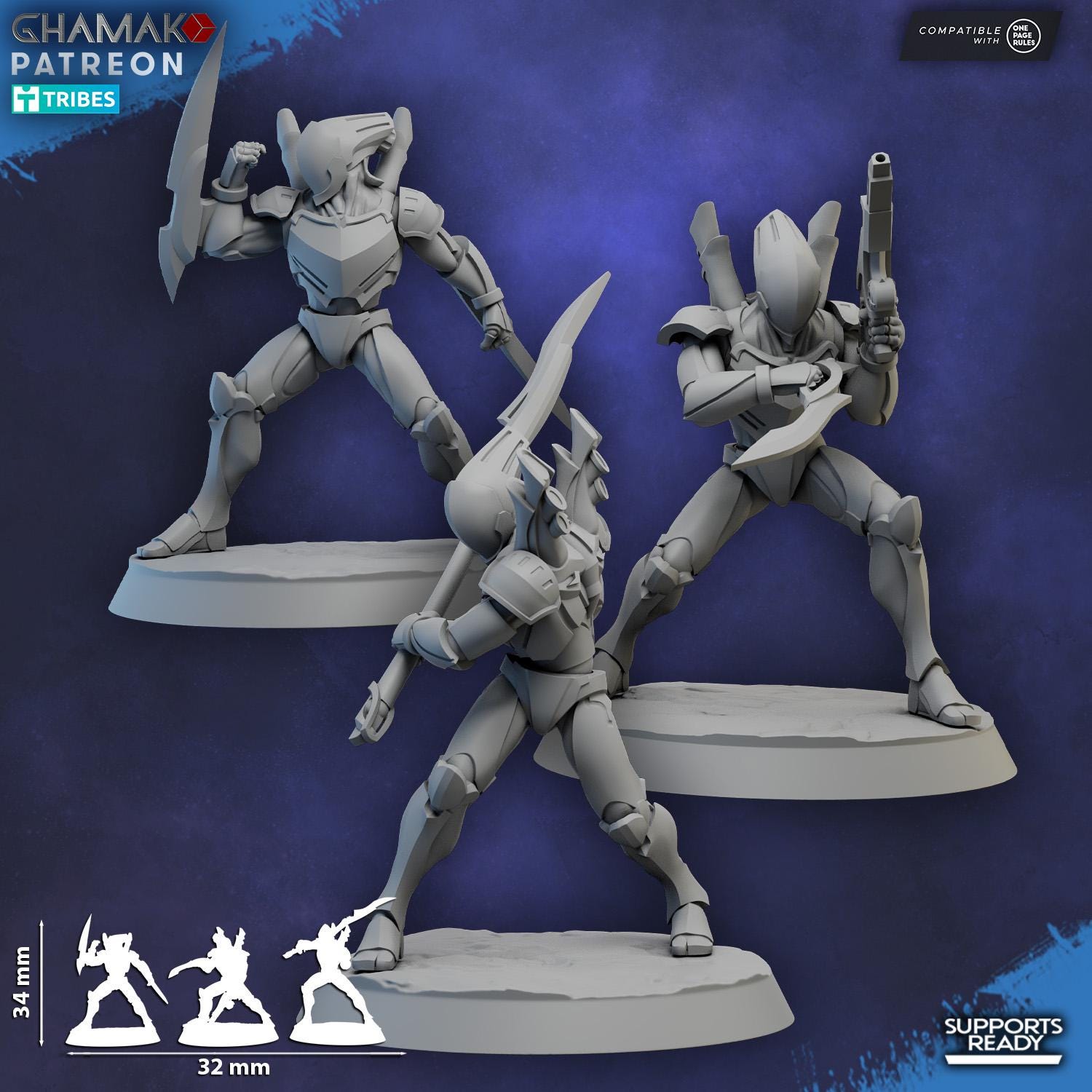 Shyr-Kathen (Whirlwind Blades) | Ghamak | 3d Printed Tabletop Wargame Miniatures