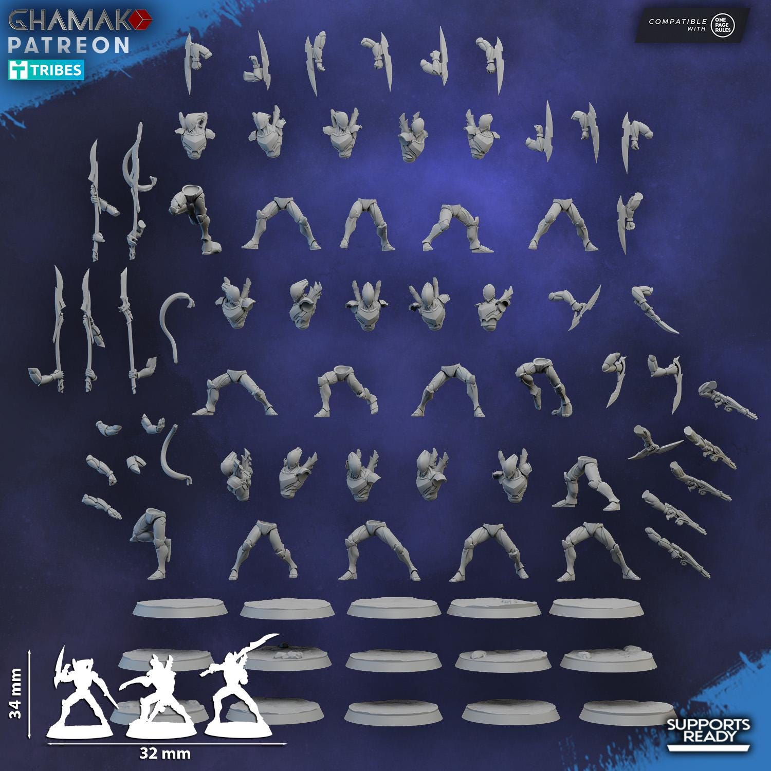 Shyr-Kathen (Whirlwind Blades) | Ghamak | 3d Printed Tabletop Wargame Miniatures