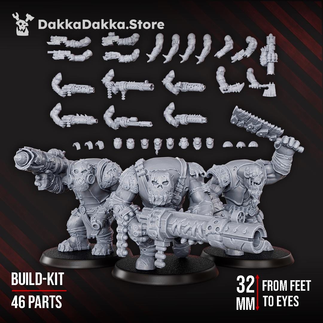 Orc Marauders Assembly Kit | DakkaDakka | 3d Printed Wargame Proxy Models