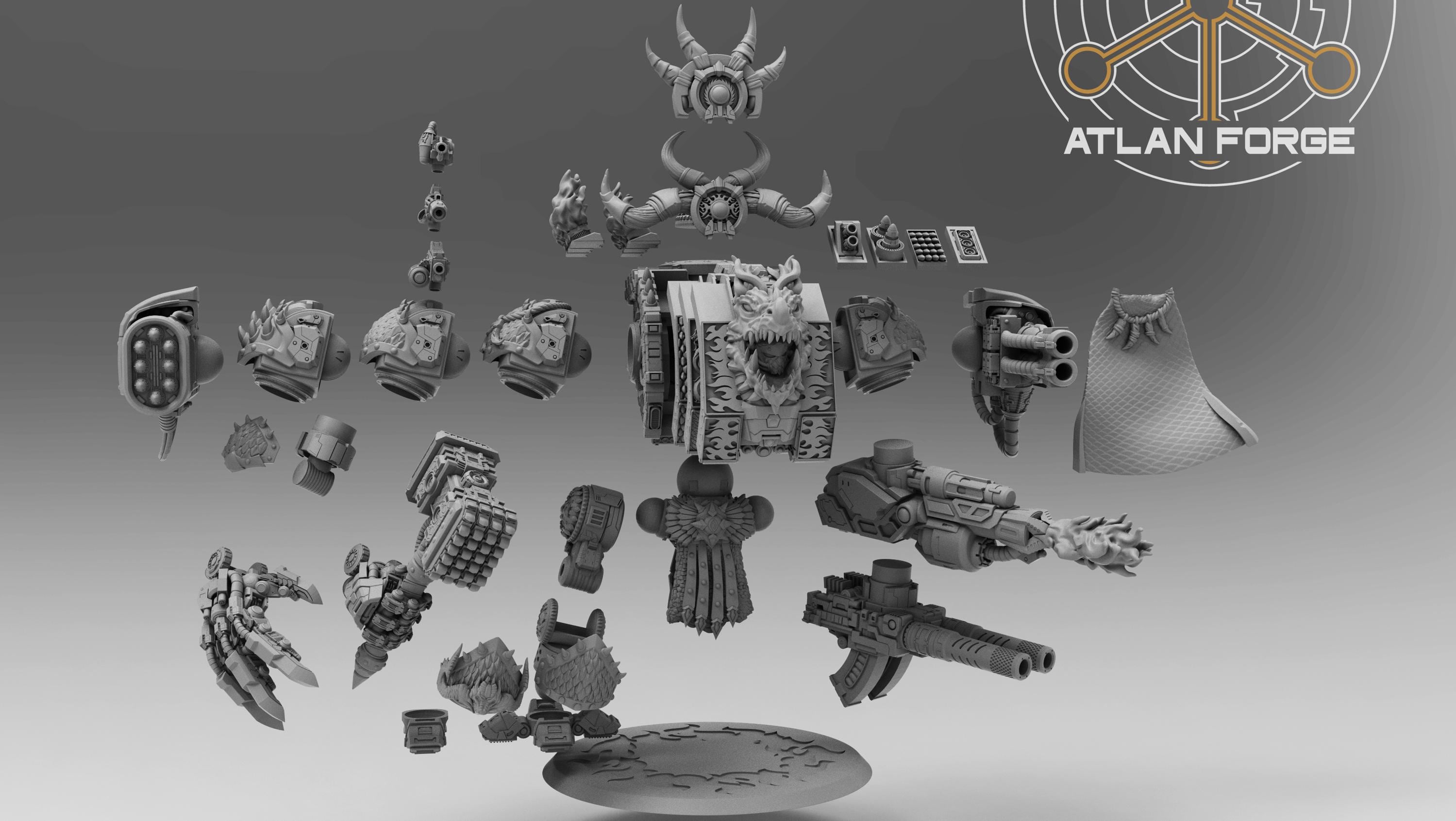 Dragon Dreadnought | Atlan Forge | 3d Printed Tabletop Wargames Model 60mm 90mm