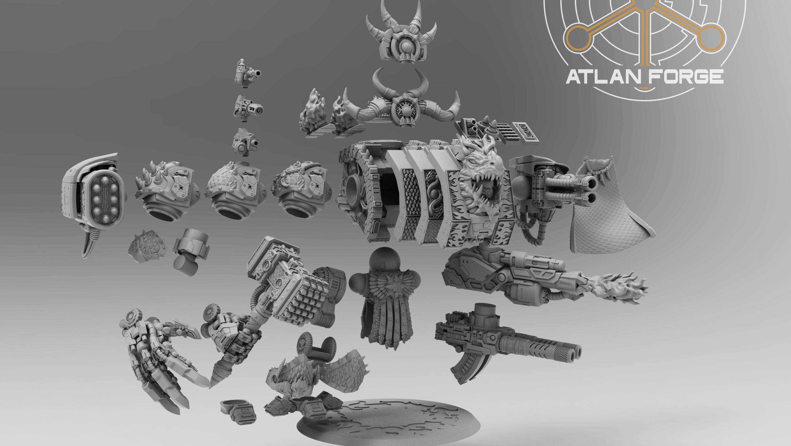 Dragon Dreadnought | Atlan Forge | 3d Printed Tabletop Wargames Model 60mm 90mm