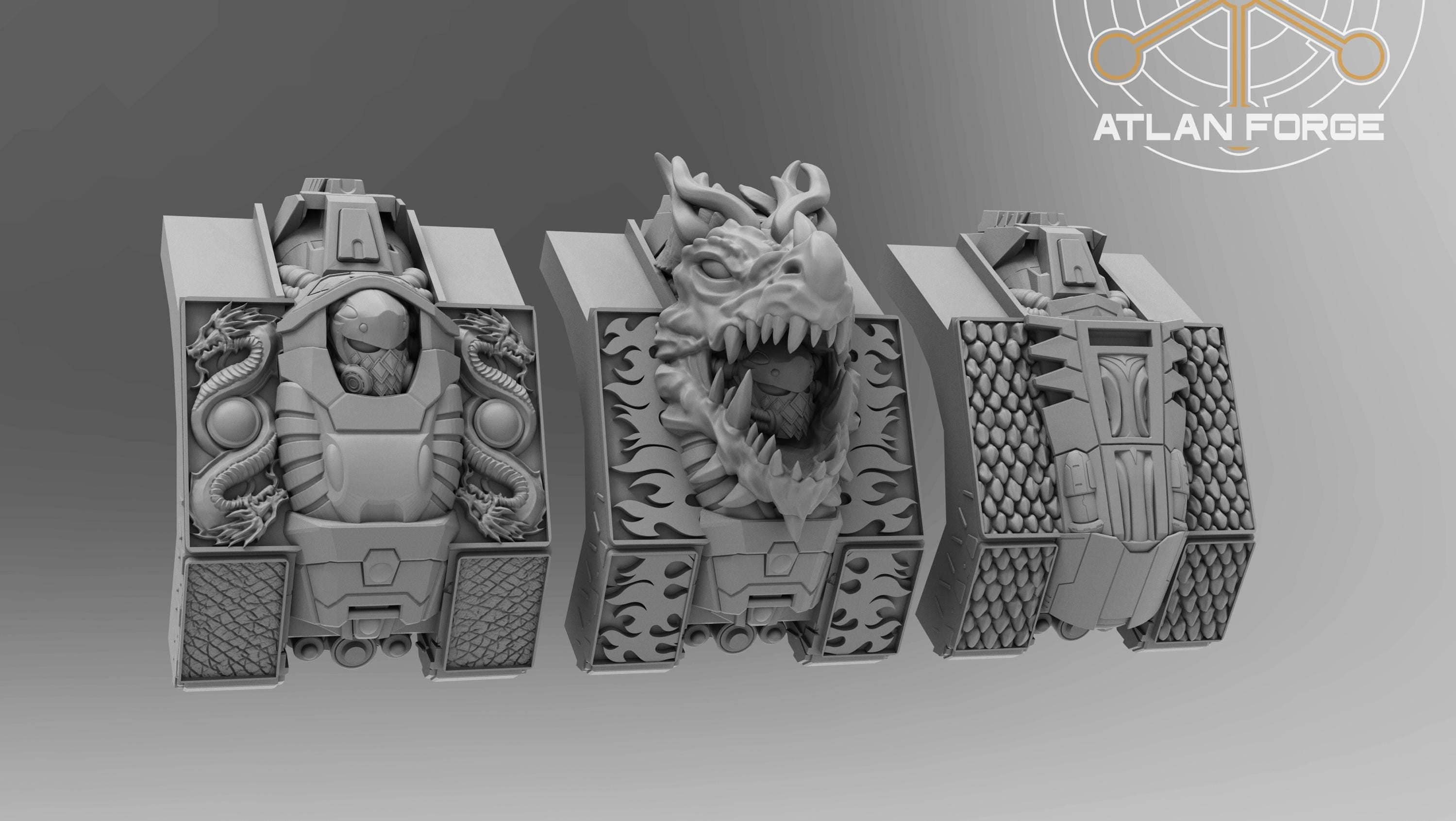 Dragon Dreadnought | Atlan Forge | 3d Printed Tabletop Wargames Model 60mm 90mm