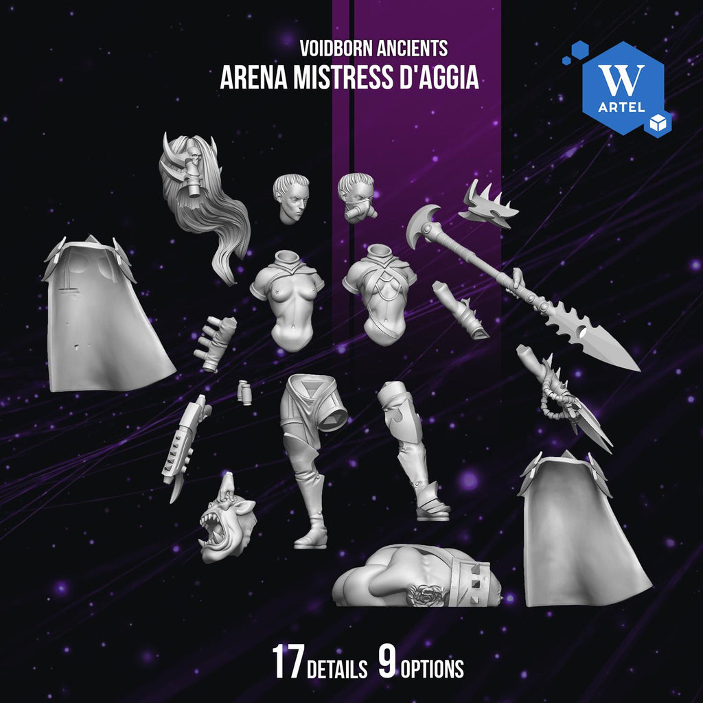 Arena Mistress D Aggi | Artel W | 3d Printed Tabletop Wargames Model