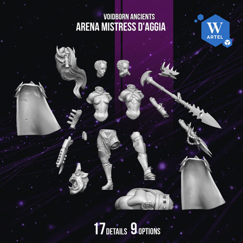 Arena Mistress D Aggi | Artel W | 3d Printed Tabletop Wargames Model