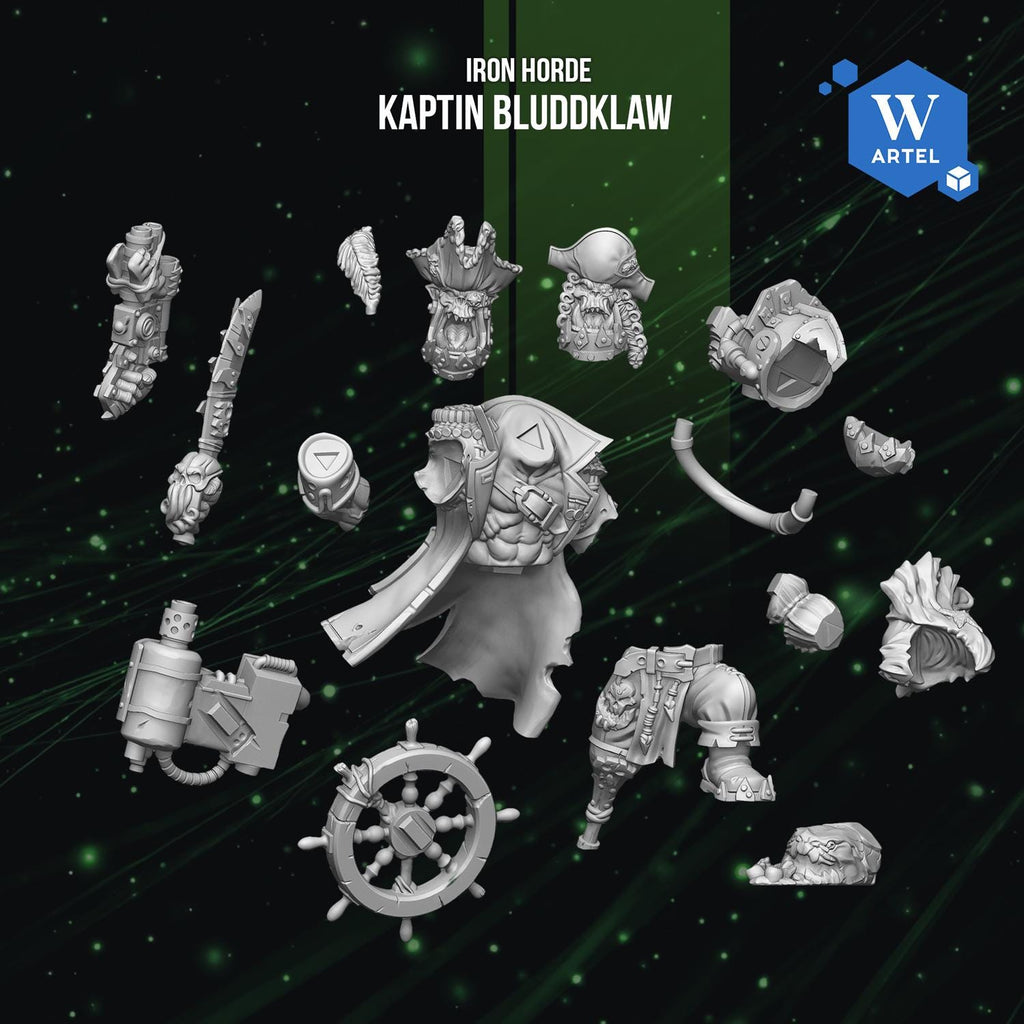 Kaptin Bluddklaw | Artel W | 3d Printed Tabletop Wargames Proxy Model