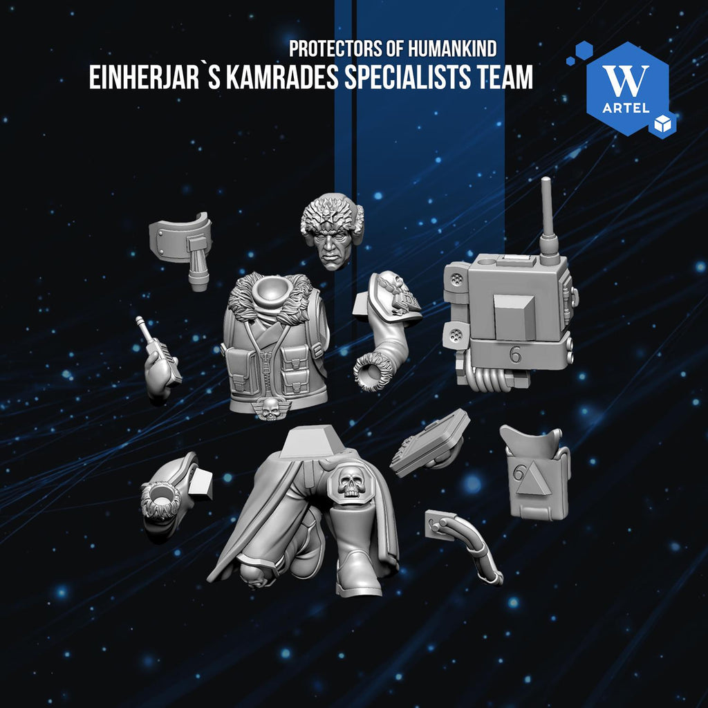 Einherjar Kamrades Specialists Team | Artel W | 3d Printed Tabletop Wargames Model