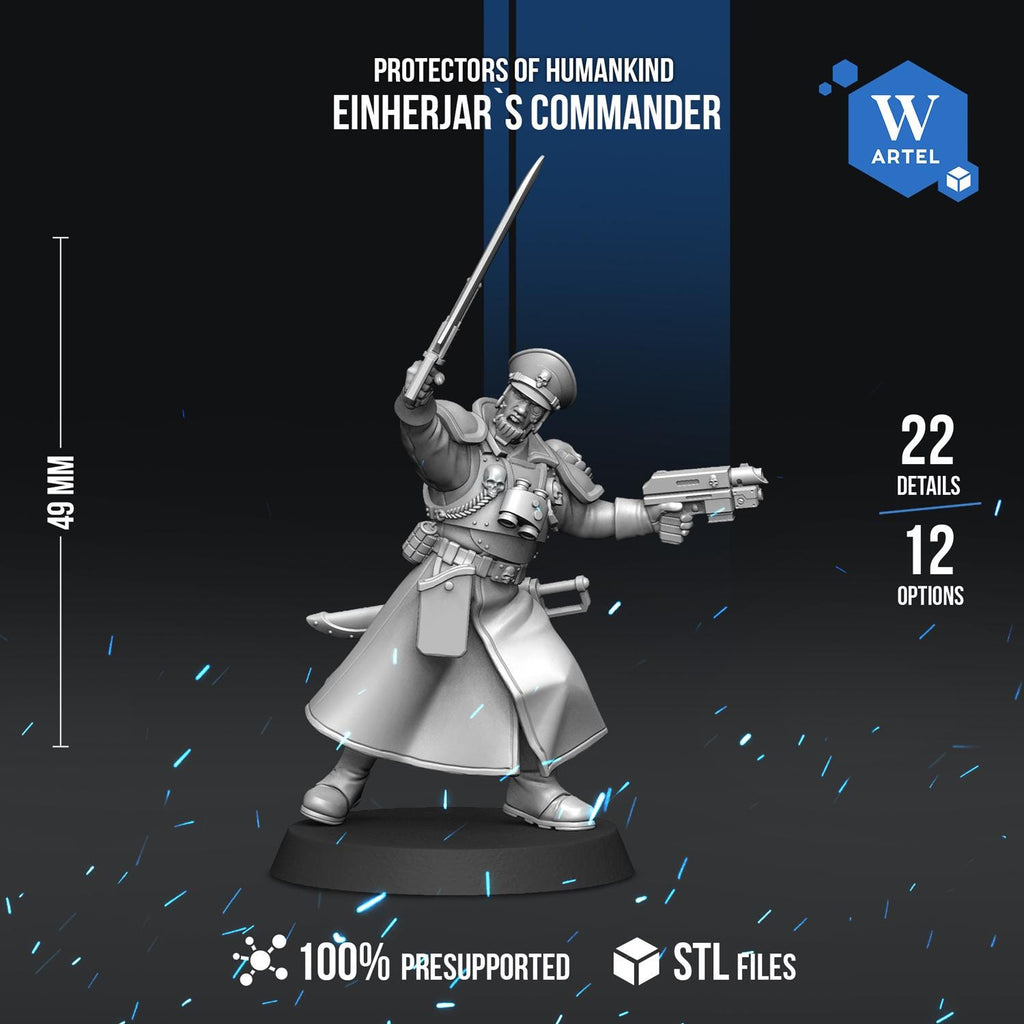 Einherjar Commander | Artel W | 3d Printed Tabletop Wargames Model