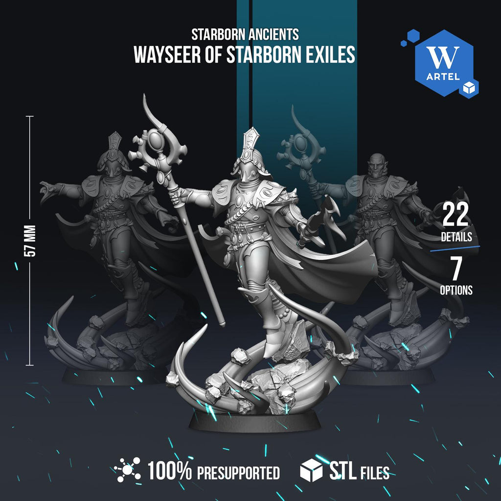 Wayseer of Starborn Exiles | Artel W | 3d Printed Tabletop Wargames Model