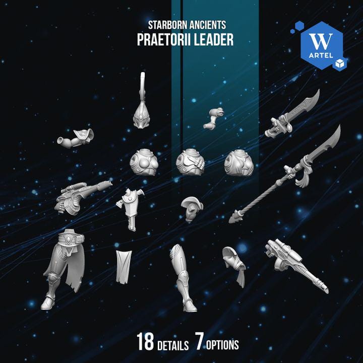 Praetorii Leader | Artel W | 3d Printed Tabletop Wargames Model