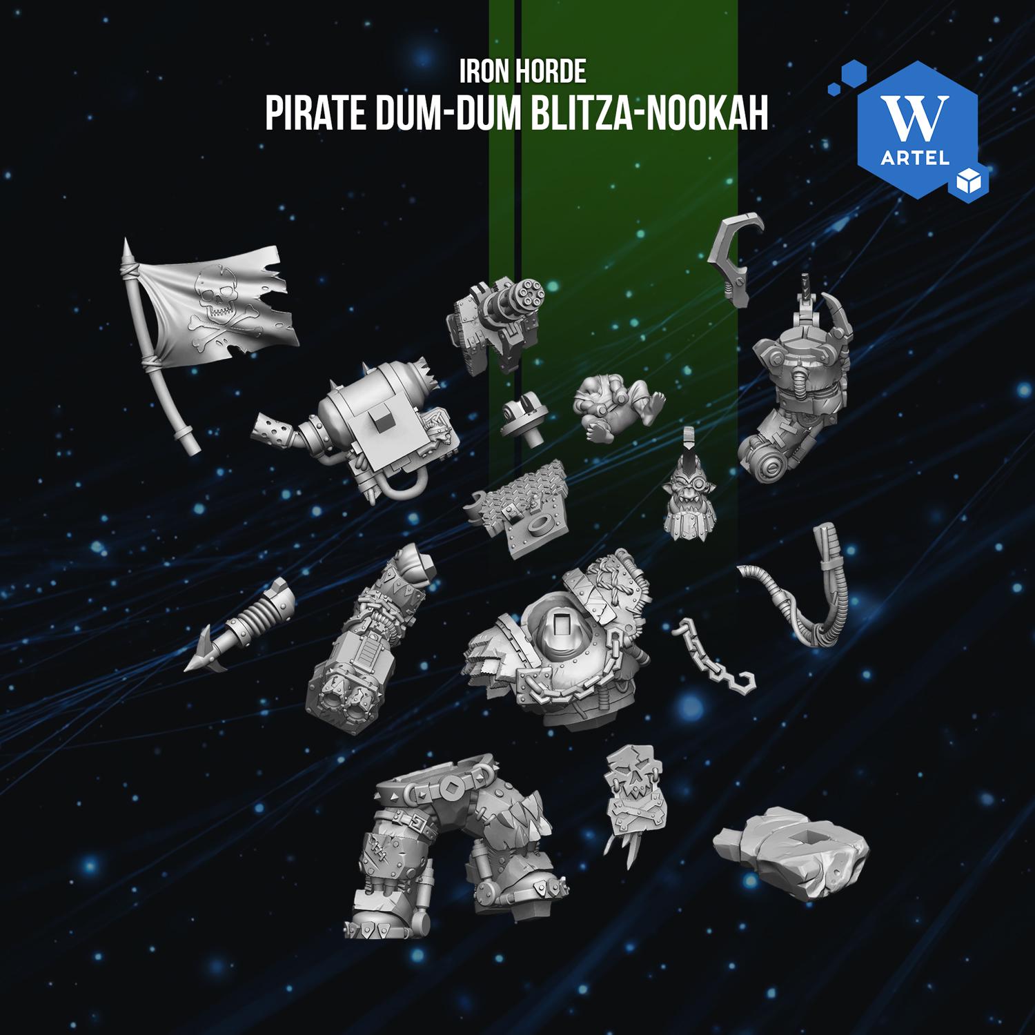 Pirate Dum-Dum Blitza-nookah | Artel W | 3d Printed Tabletop Wargames Proxy Model