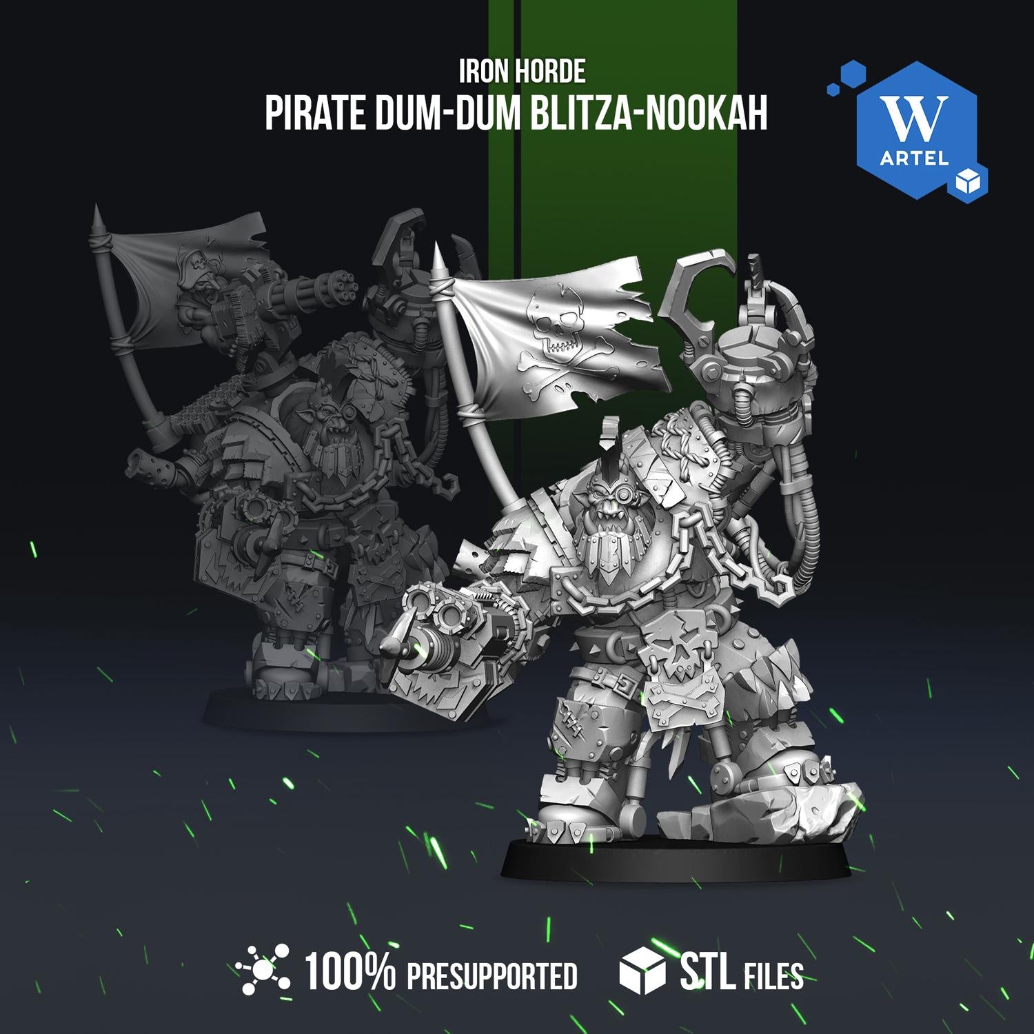 Pirate Dum-Dum Blitza-nookah | Artel W | 3d Printed Tabletop Wargames Proxy Model
