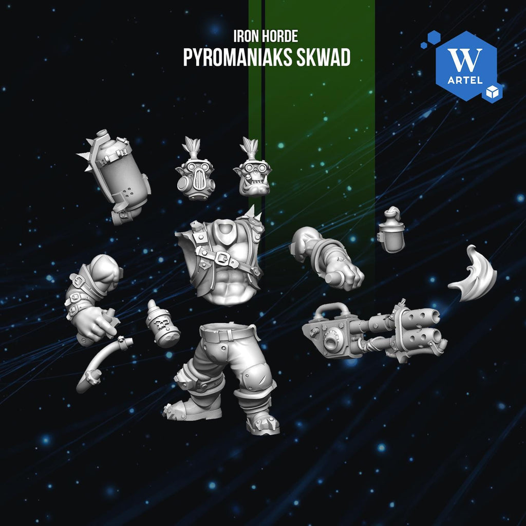 Pyromaniaks Skwad | Artel W | 3d Printed Tabletop Wargames Proxy Model