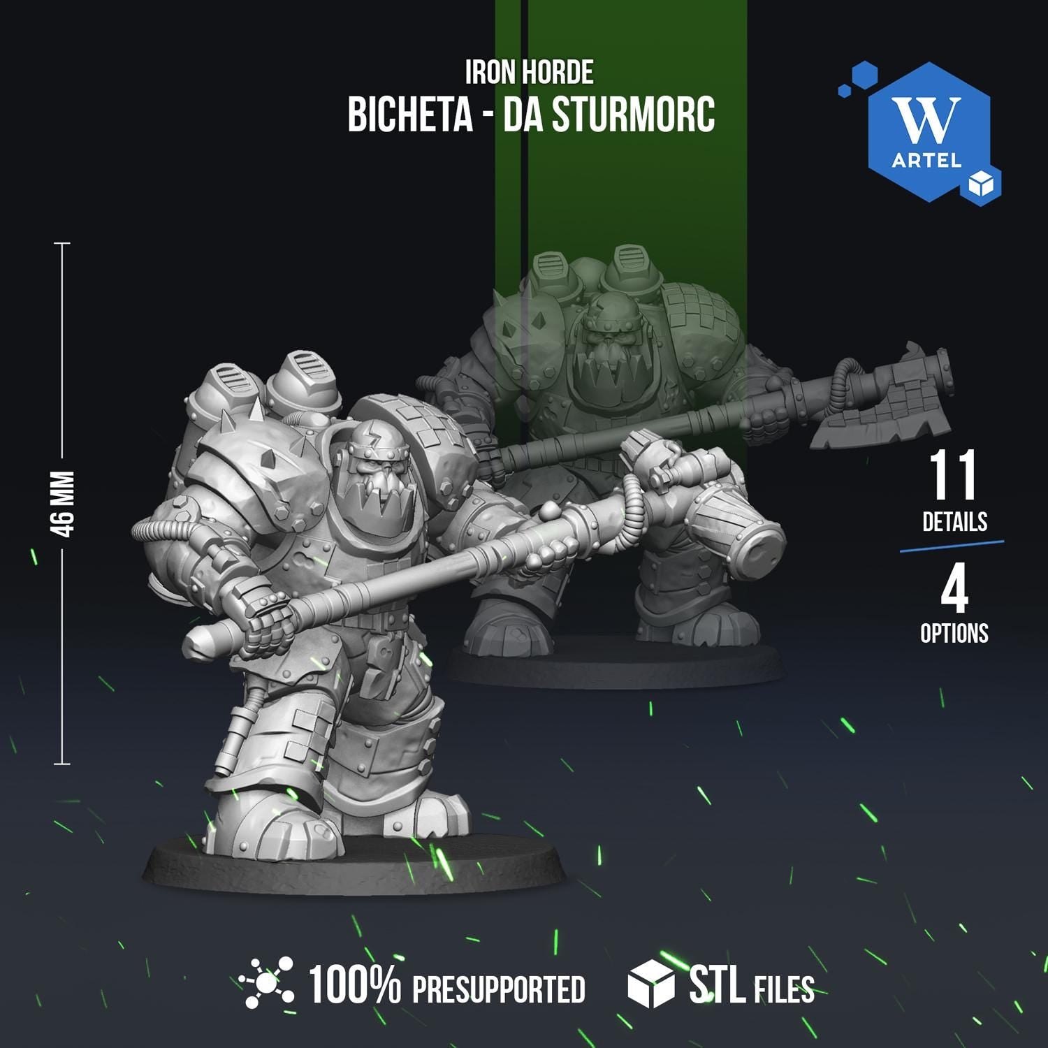 Bicheta - Da Sturmorc | Artel W | 3d Printed Tabletop Wargames Proxy Model