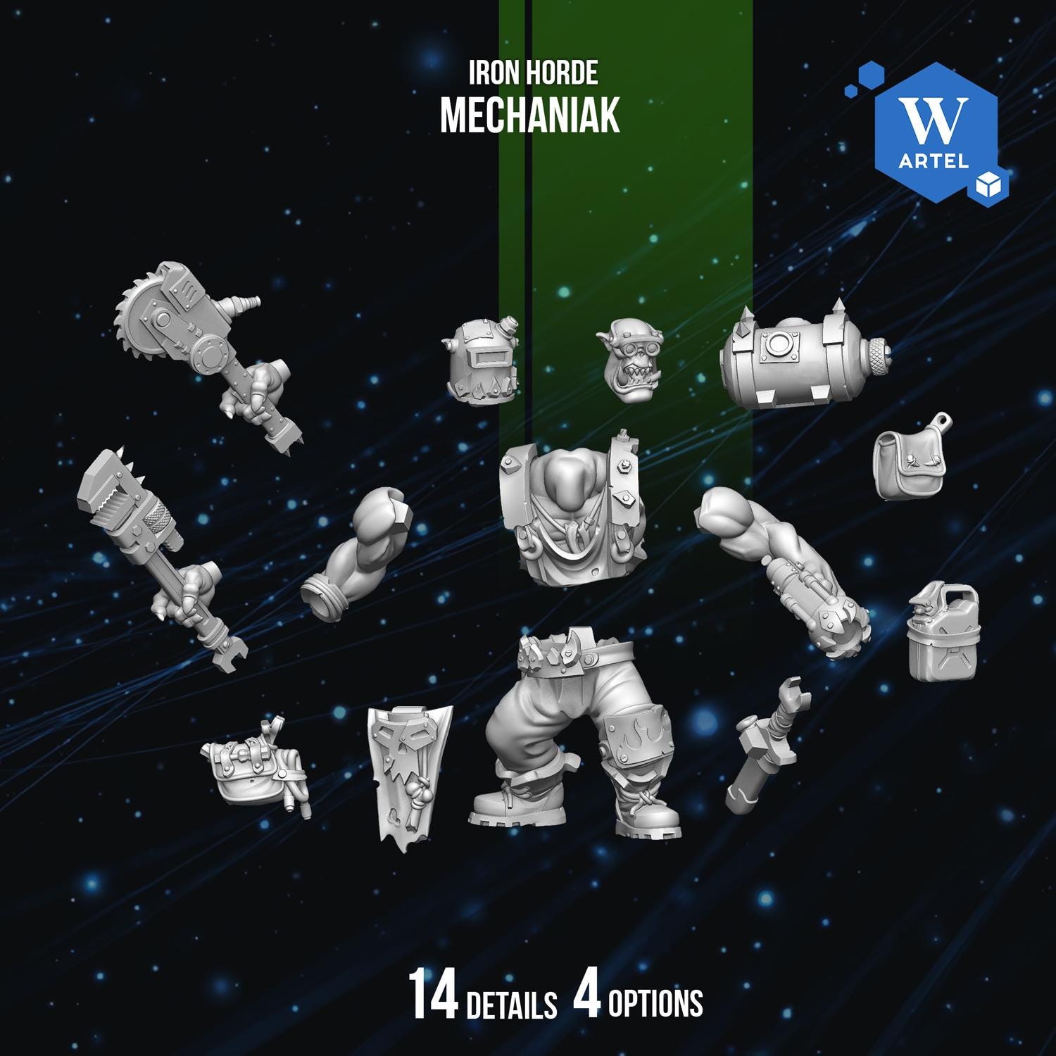 Ork Mechaniak | Artel W | 3d Printed Tabletop Wargames Proxy Model
