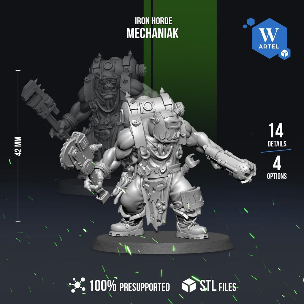 Ork Mechaniak | Artel W | 3d Printed Tabletop Wargames Proxy Model