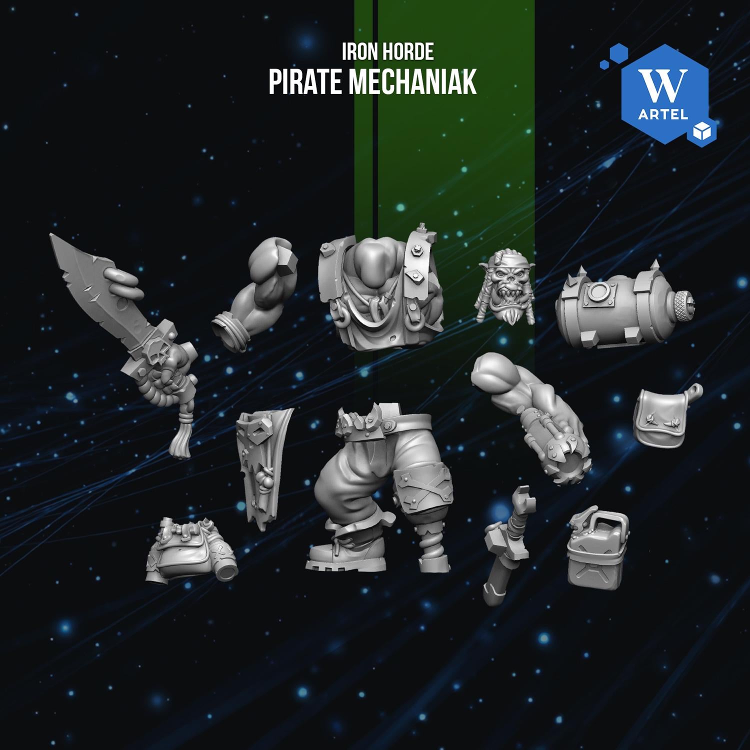 Pirate Mechaniak | Artel W | 3d Printed Tabletop Wargames Proxy Model
