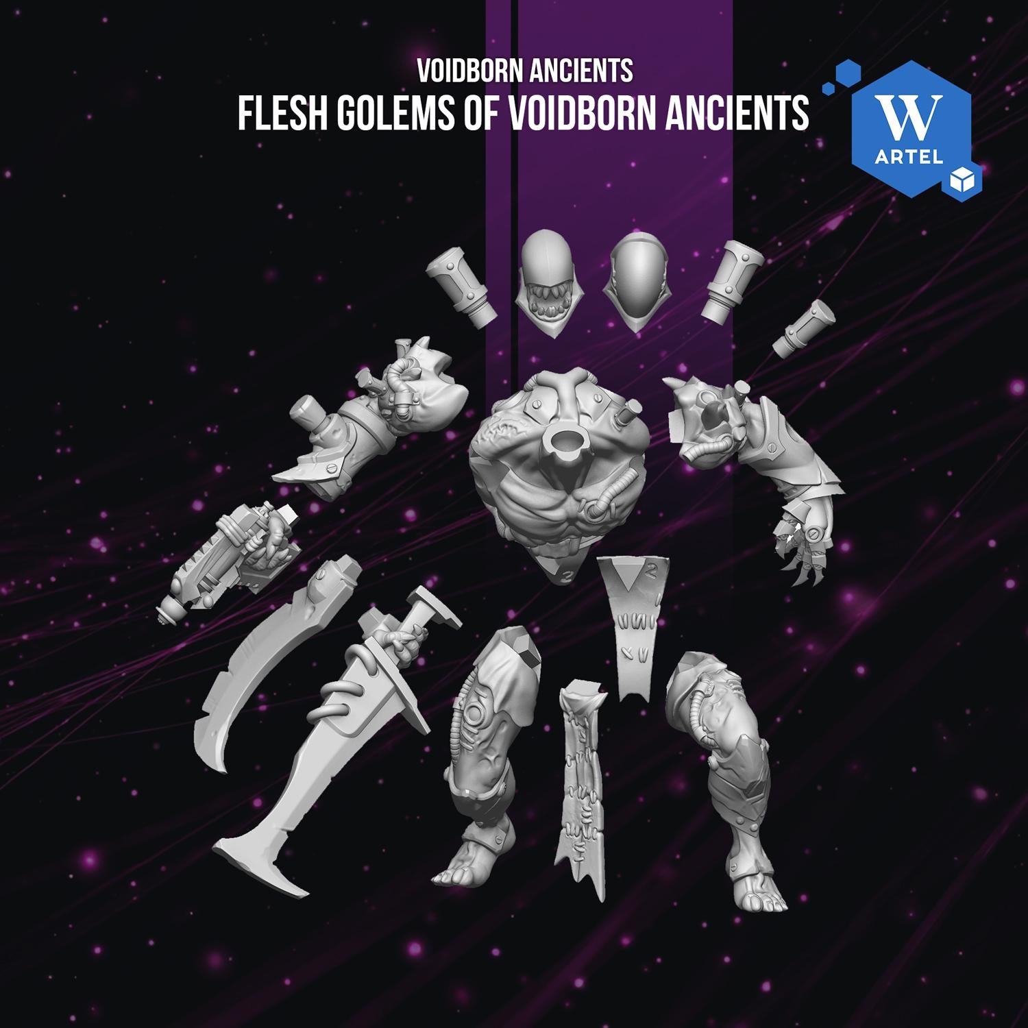 Flesh Golems of Voidborn Ancients | Artel W | 3d Printed Tabletop Wargames Model