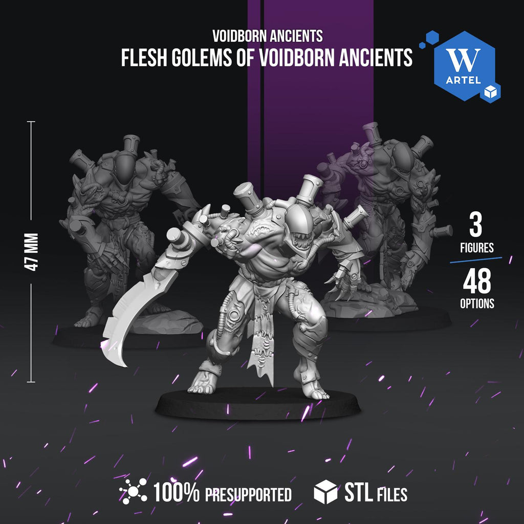 Flesh Golems of Voidborn Ancients | Artel W | 3d Printed Tabletop Wargames Model