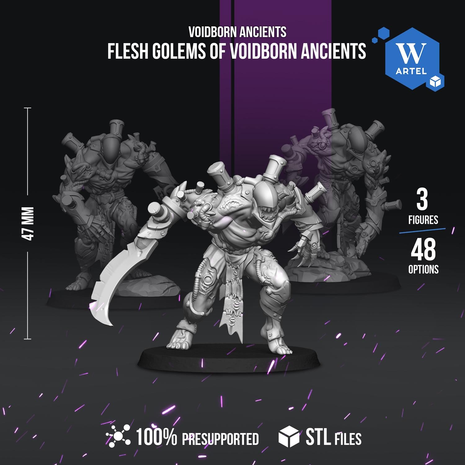 Flesh Golems of Voidborn Ancients | Artel W | 3d Printed Tabletop Wargames Model