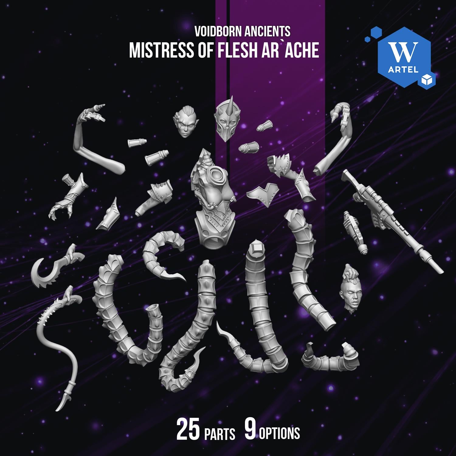 Mistress of Flesh Ar Ache | Artel W | 3d Printed Tabletop Wargames Model