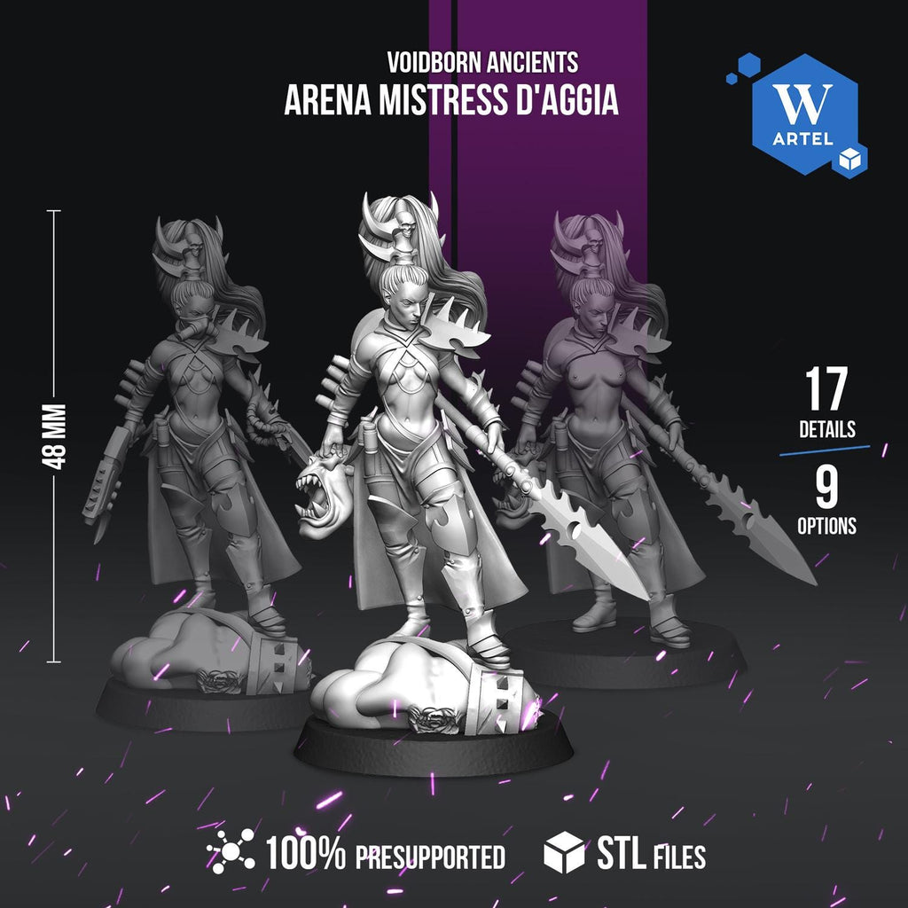 Arena Mistress D Aggi | Artel W | 3d Printed Tabletop Wargames Model