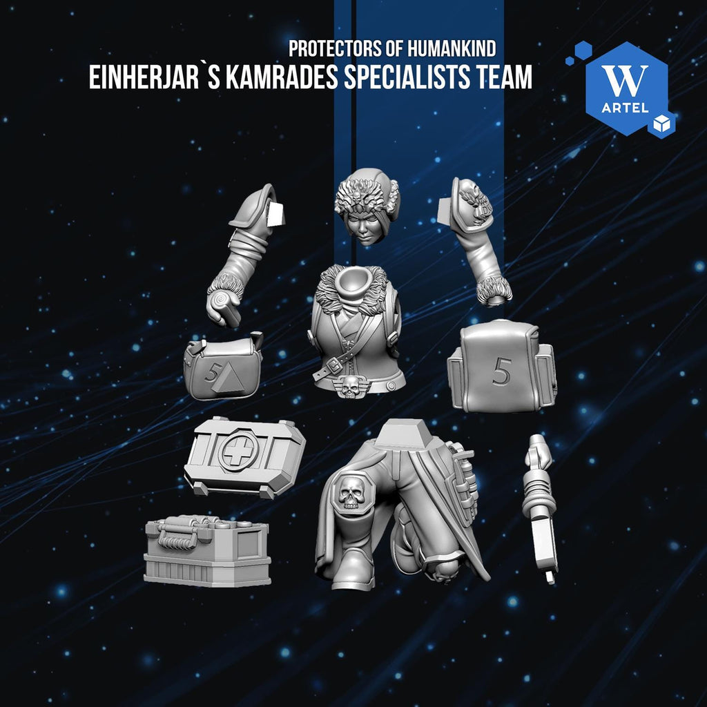 Einherjar Kamrades Specialists Team | Artel W | 3d Printed Tabletop Wargames Model