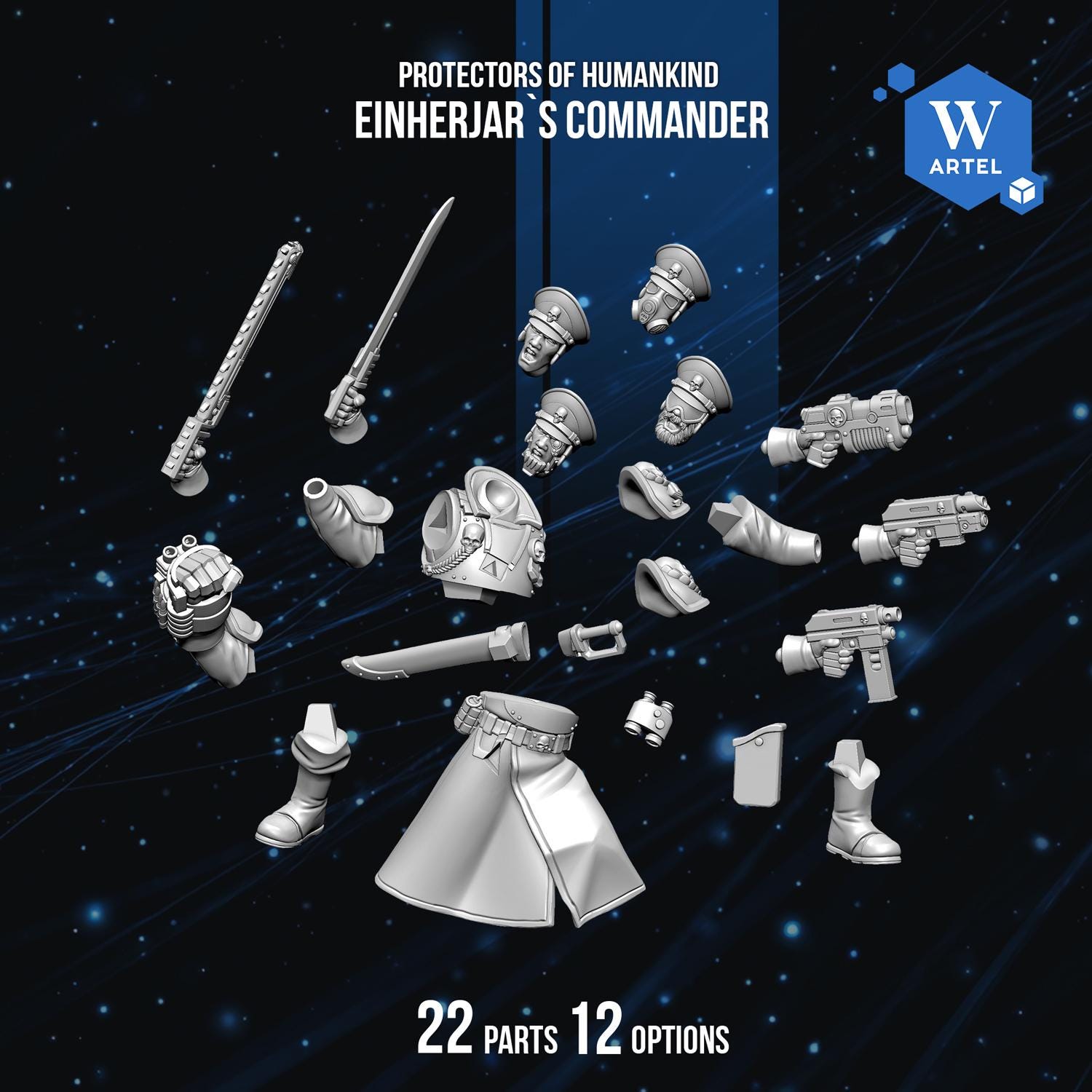 Einherjar Commander | Artel W | 3d Printed Tabletop Wargames Model
