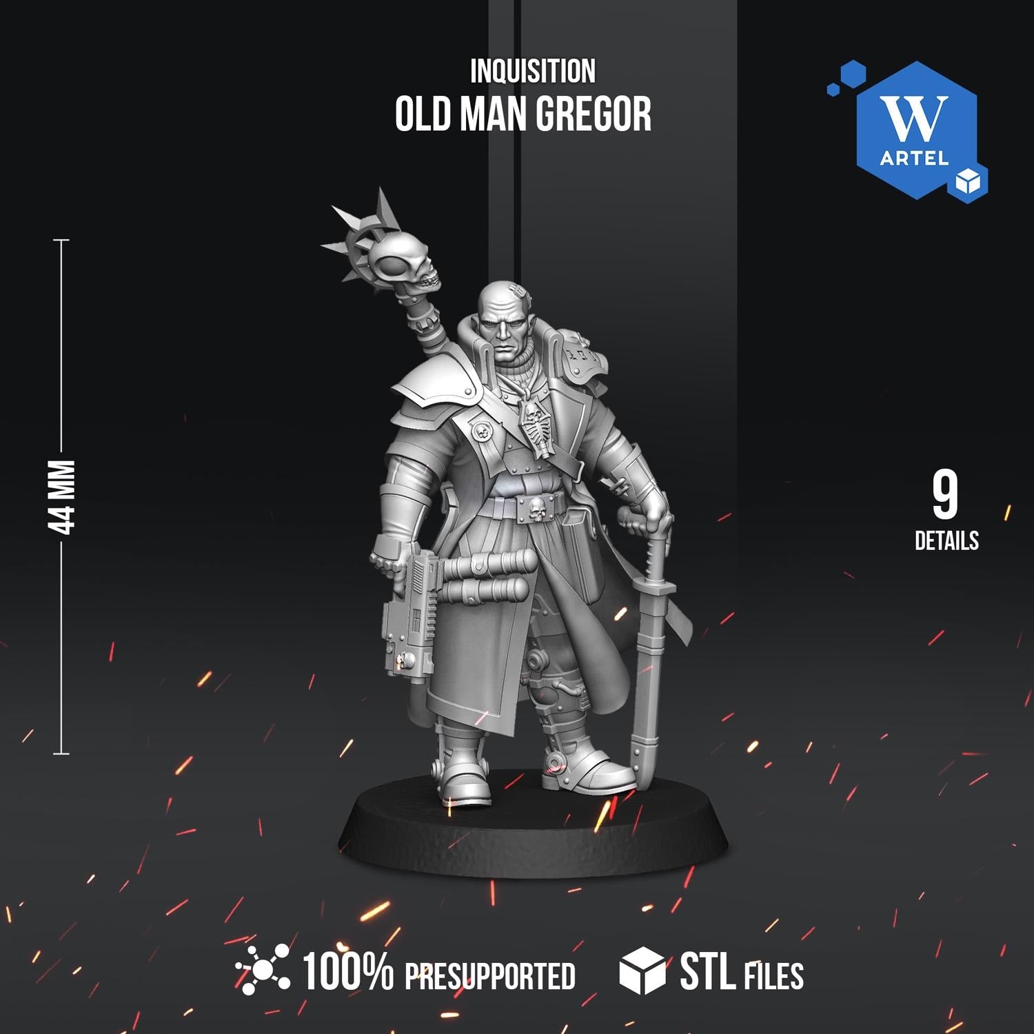 Old Man Gregor | Artel W | 3d Printed Tabletop Wargames Model