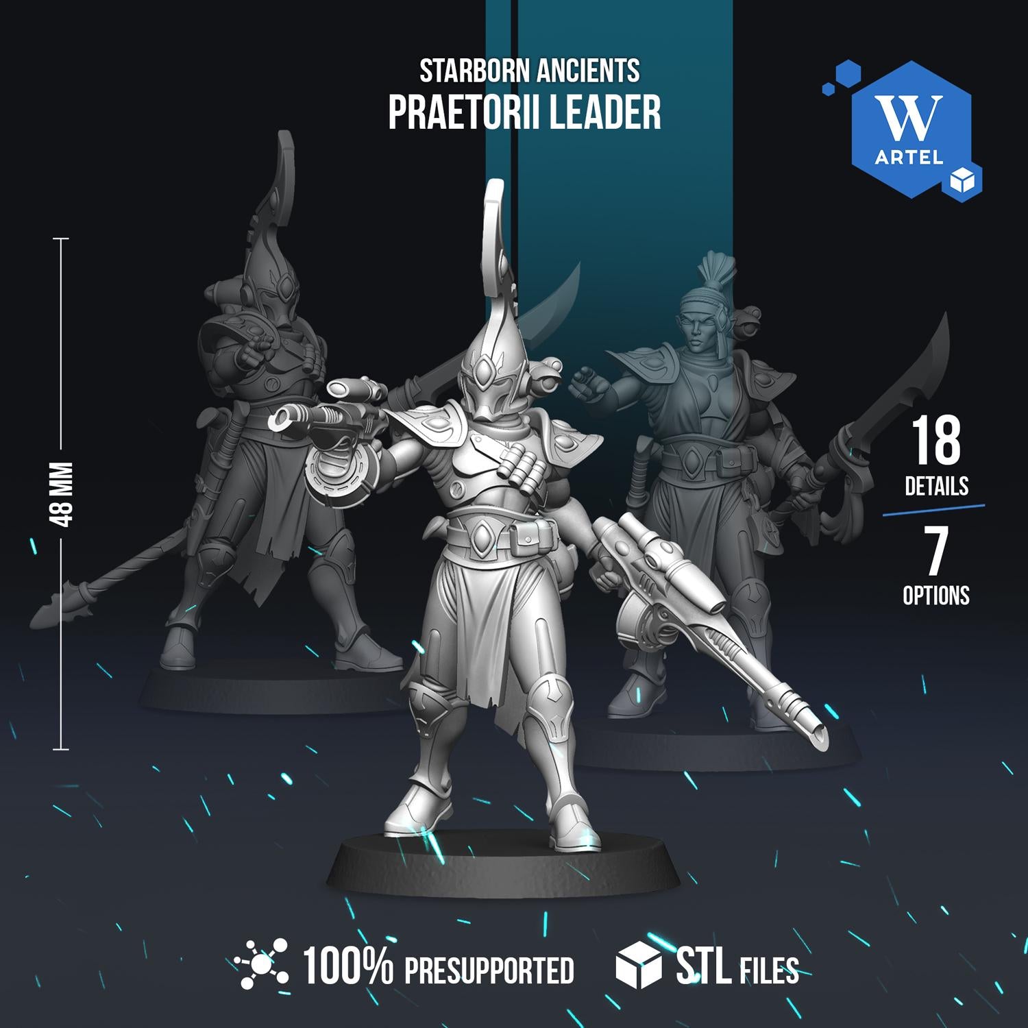 Praetorii Leader | Artel W | 3d Printed Tabletop Wargames Model