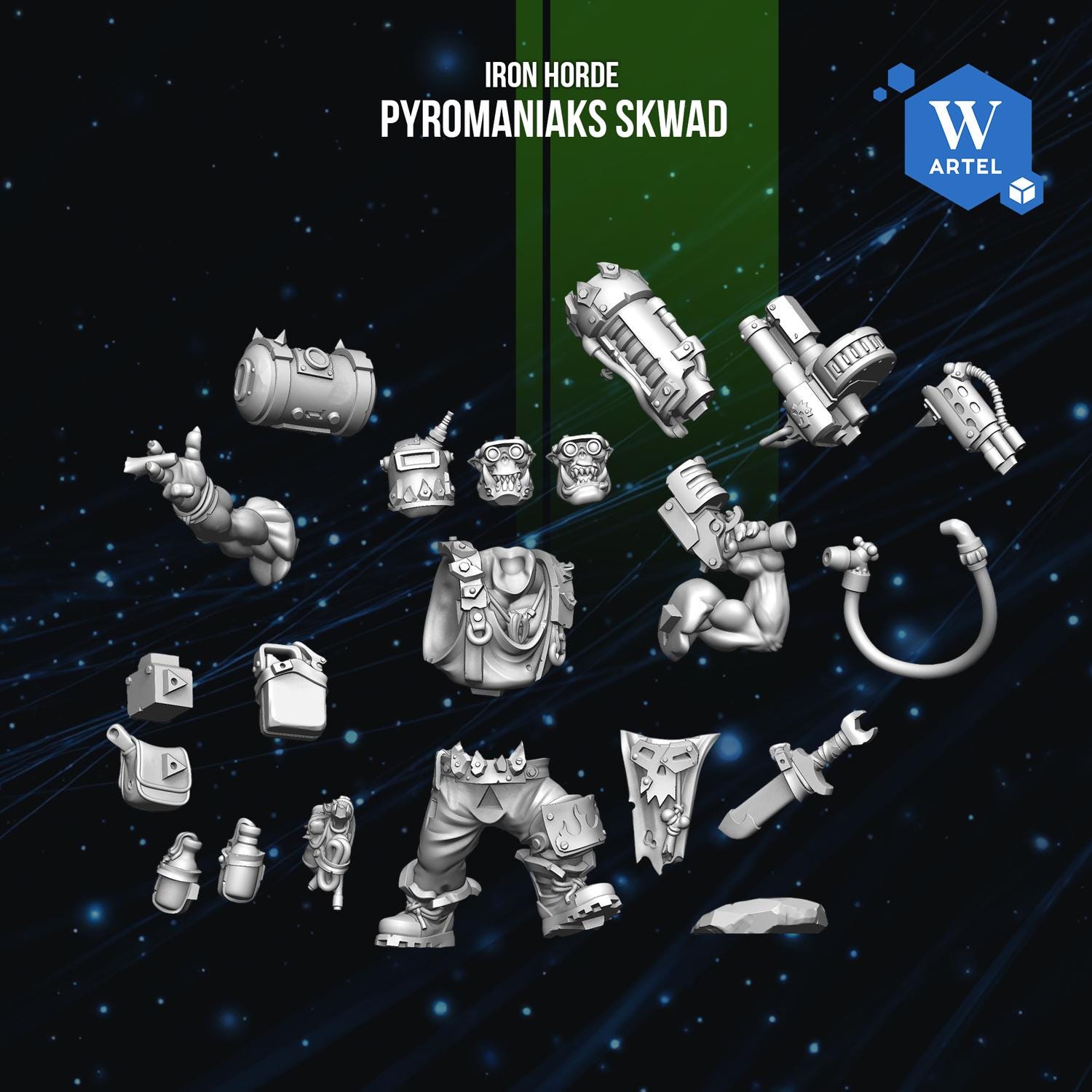 Pyromaniaks Skwad | Artel W | 3d Printed Tabletop Wargames Proxy Model
