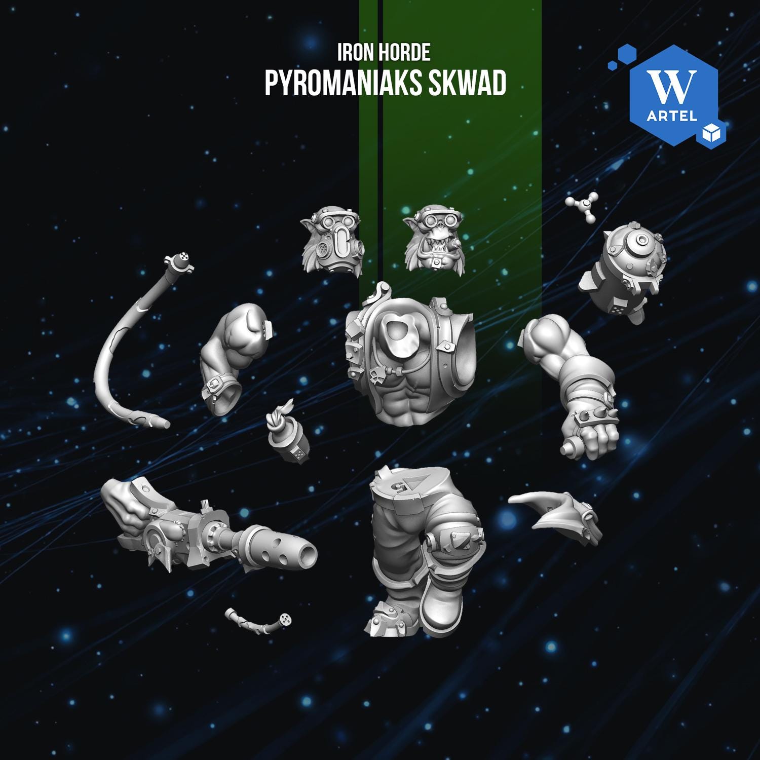 Pyromaniaks Skwad | Artel W | 3d Printed Tabletop Wargames Proxy Model
