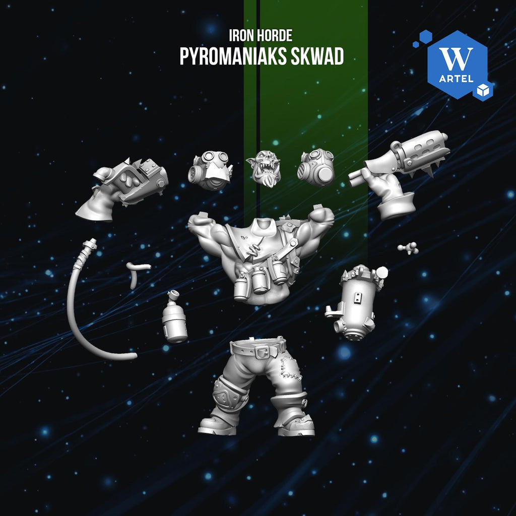 Pyromaniaks Skwad | Artel W | 3d Printed Tabletop Wargames Proxy Model
