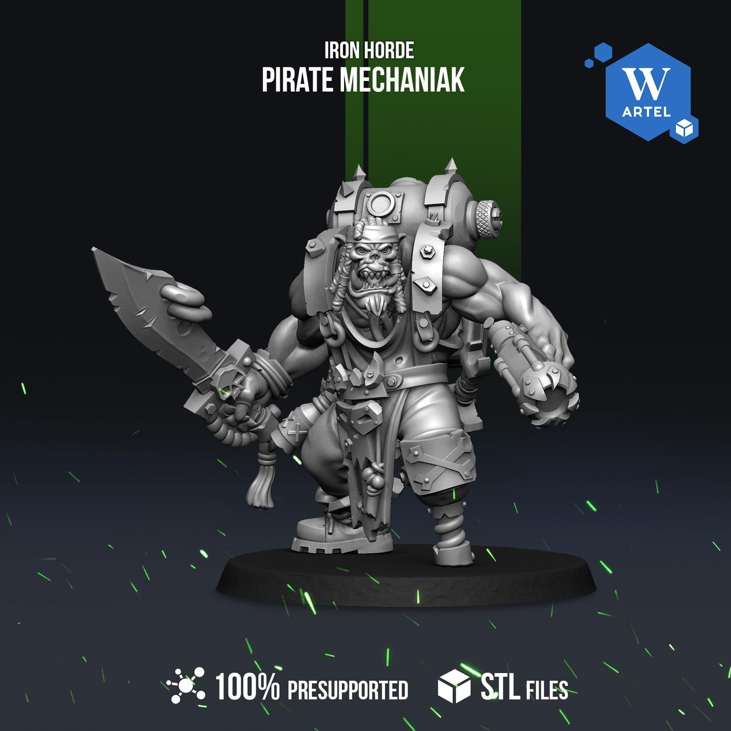 Pirate Mechaniak | Artel W | 3d Printed Tabletop Wargames Proxy Model
