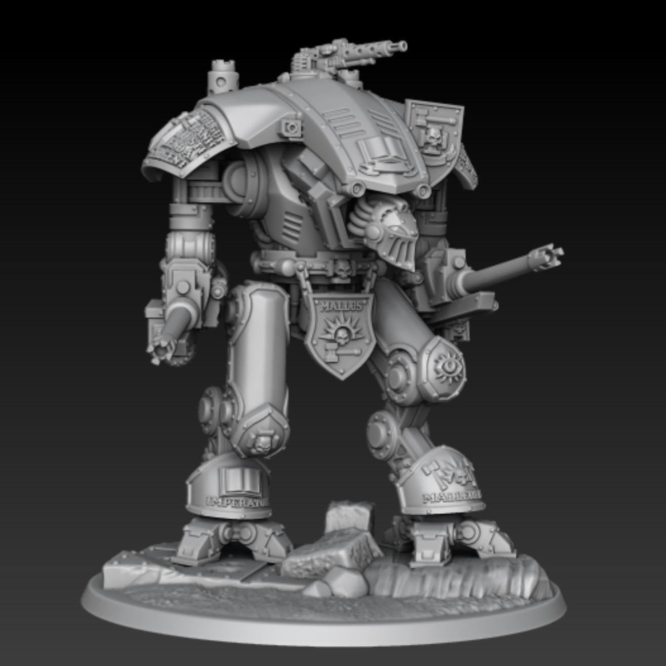 Silver Wardens Imperial Knight | DMG Minis | 3d Printed Tabletop Wargames Proxy Model Grimdark Future