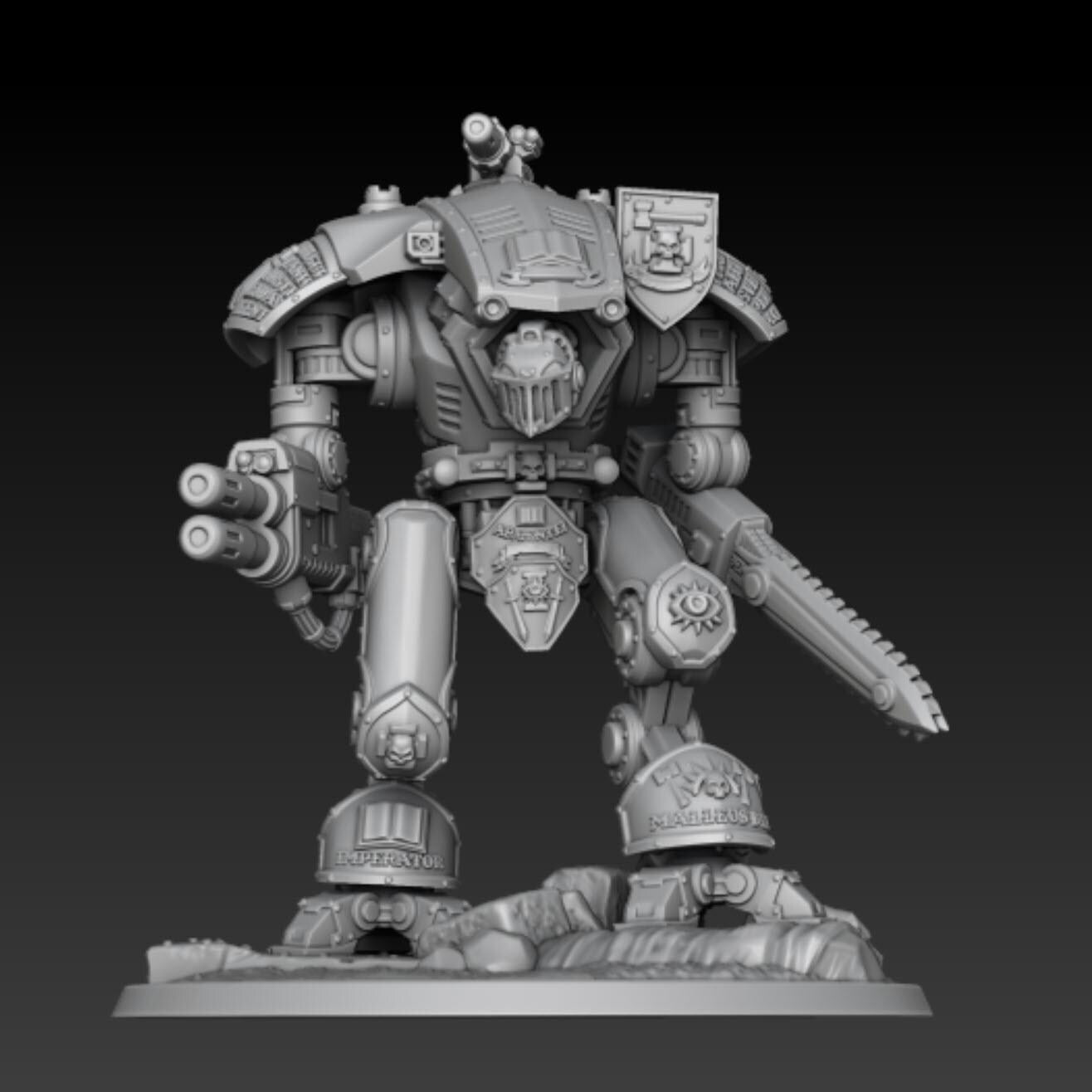 Silver Wardens Imperial Knight | DMG Minis | 3d Printed Tabletop Wargames Proxy Model Grimdark Future