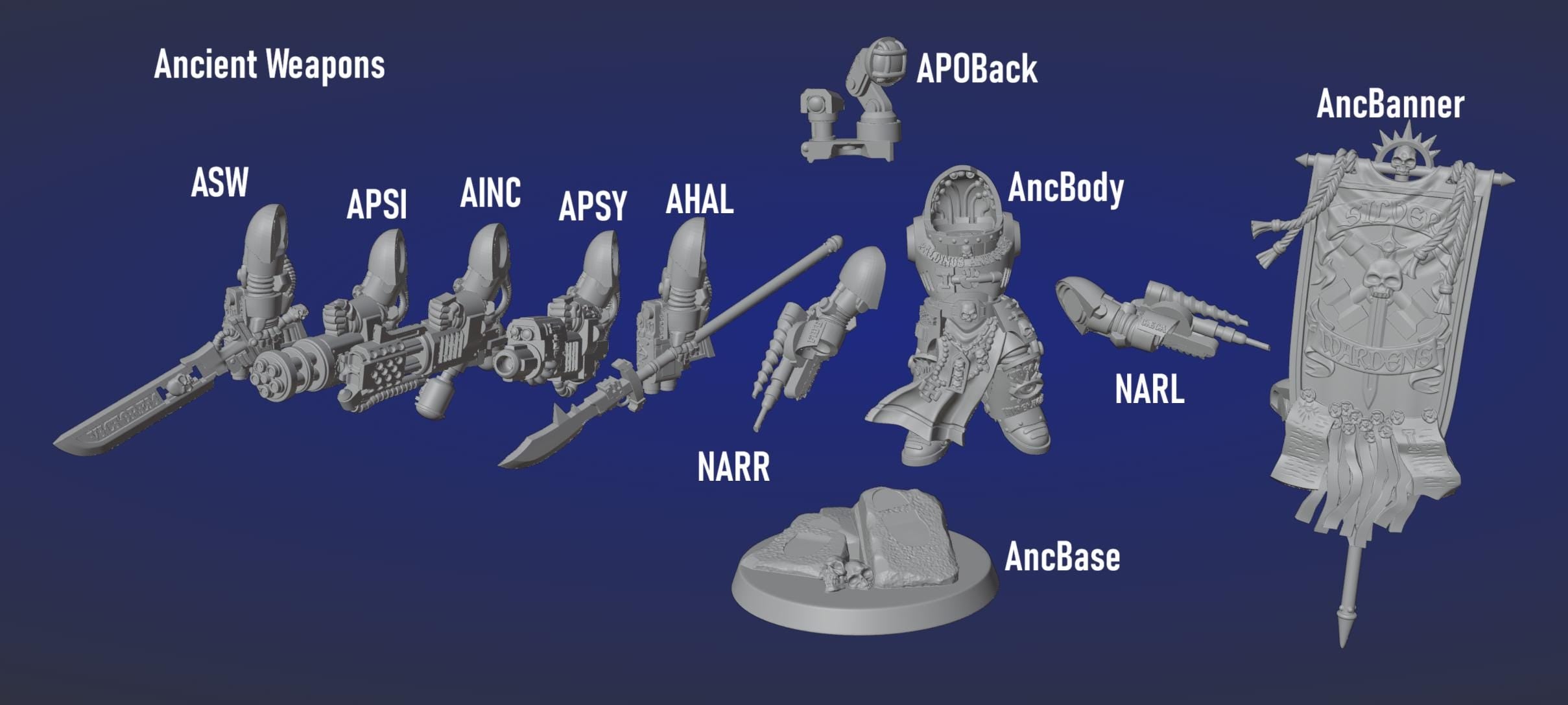 Silver Wardens Heavy Exterminatus | DMG Minis | 3d Printed Tabletop Wargames Models