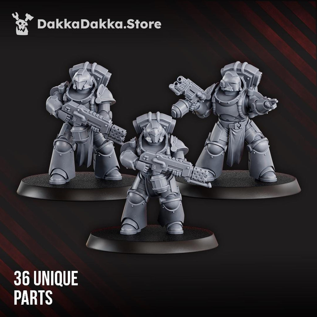 Space Knights (build kit) - Prime Armored Battleline Squad | DakkaDakkaStore | 3d Printed Tabletop Wargames Miniatures