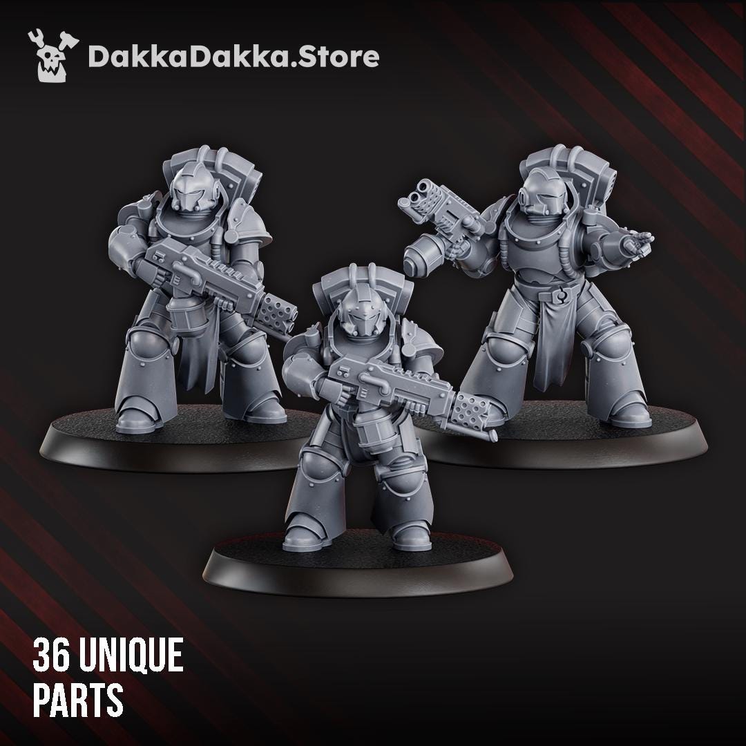 Space Knights (build kit) - Prime Armored Battleline Squad | DakkaDakkaStore | 3d Printed Tabletop Wargames Miniatures