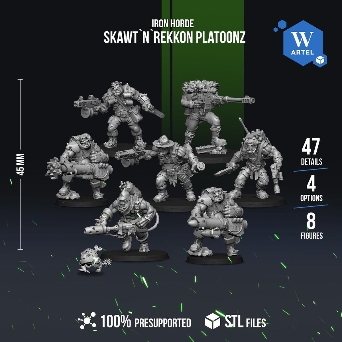 Skawt n Rekkon Platoonz | Artel W | 3d Printed Tabletop Wargames Proxy Model