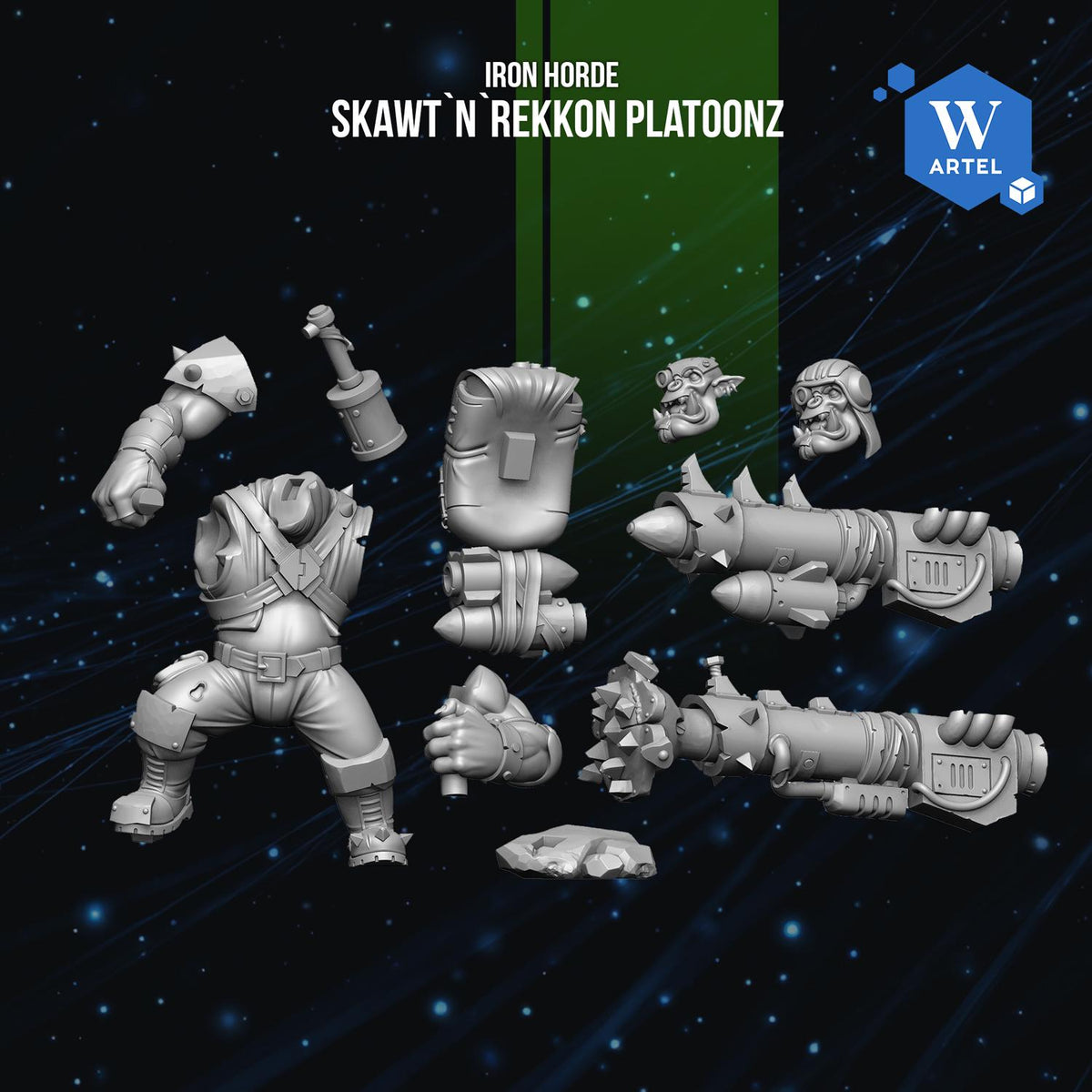Skawt n Rekkon Platoonz | Artel W | 3d Printed Tabletop Wargames Proxy Model