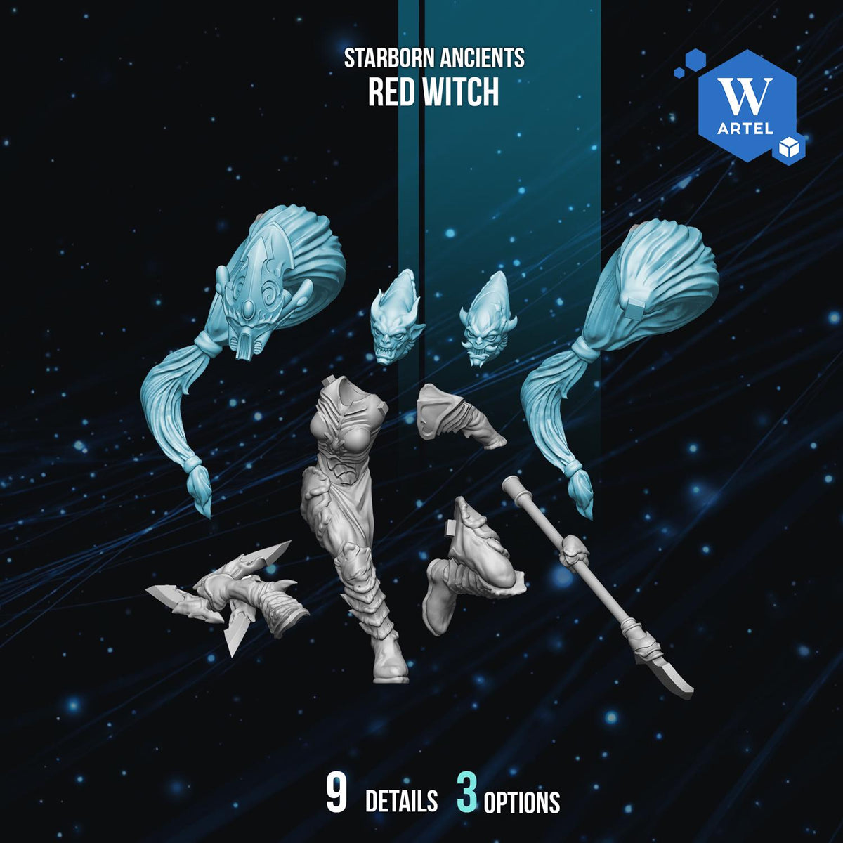 Red Witch | Artel W | 3d Printed Tabletop Wargames Model