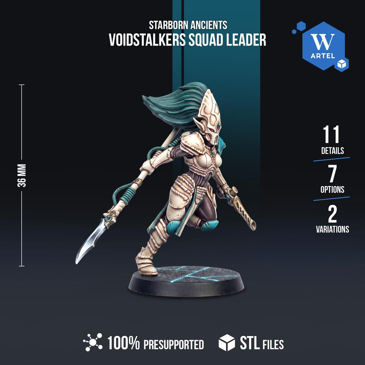 Voidstalkers Squad Leader | Artel W | 3d Printed Tabletop Wargames Model